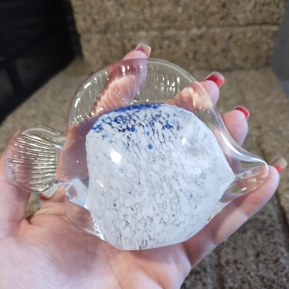 Glass Fish Paperweight Nautical Tropical Set Of 4 Paperweights - Picture 13 of 15